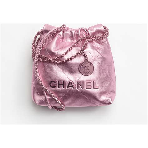 chanel mini matellasse pink|Chanel 22 mini handbag, Metallic lambskin & lacquered metal , .